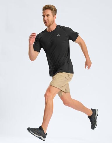 Pudolla Men's Rashguard Swim قمصان قصيرة الأكمام UPF 50+ حماية من أشعة الشمس SPF جاف جاف خفيفة الوزن قميص شاطئ الصيد in Saudi Arabia