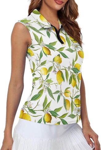 قمصان غولف بلا أكمام للسيدات رطبة فطرية تنس قميص جاف ملائمة 1/4 قمم رياضية من الدبابات الرياضية in Kuwait