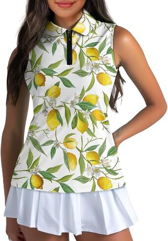 قمصان غولف بلا أكمام للسيدات رطبة فطرية تنس قميص جاف ملائمة 1/4 قمم رياضية من الدبابات الرياضية in Kuwait