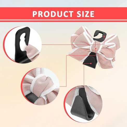 2PC Car Seat Hook,Car Hooks for Purses and Bags,Universal Vehicle Rear Seat Hook,Interior Decor Car Accessories,Cute Bow Knot Seatback Storage Organizer,Can Hang Purse,Coat,Umbrella (Pink) in Saudi Arabia