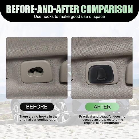 2 PCS Car Clothes Hooks, Locking Design Swivel Mounted Hooks, Multifunctional Roof Clothes Storage Accessory, Compatible with Volvo XC60 XC40 XC90 V90 S90 (Black) in Saudi Arabia