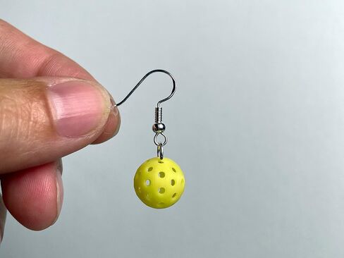 Pickleball Earrings, Pickleball Accessory, Yellow Mini Ball Earring, Stud & Dangle in Saudi Arabia