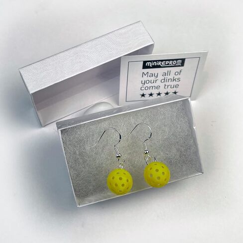 Pickleball Earrings, Pickleball Accessory, Yellow Mini Ball Earring, Stud & Dangle in Saudi Arabia
