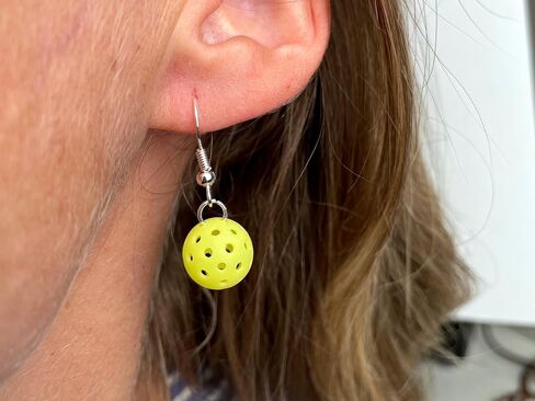 Pickleball Earrings, Pickleball Accessory, Yellow Mini Ball Earring, Stud & Dangle in Saudi Arabia