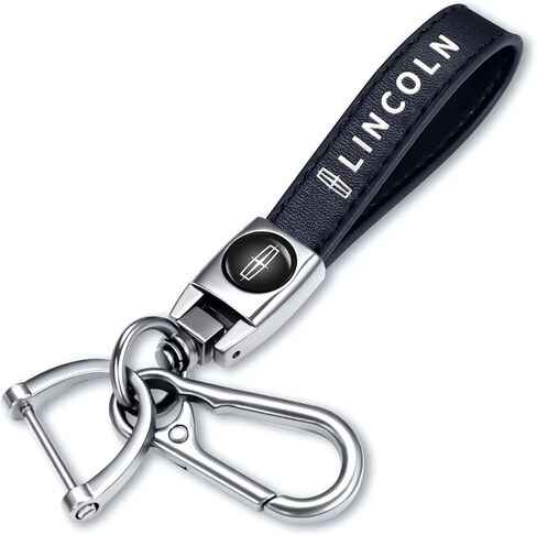 Genuine Leather Car Keychain Keyring Accessories Compatible with Lincoln Series Car Keychains Family Present for Man and Woman（Black） in Saudi Arabia