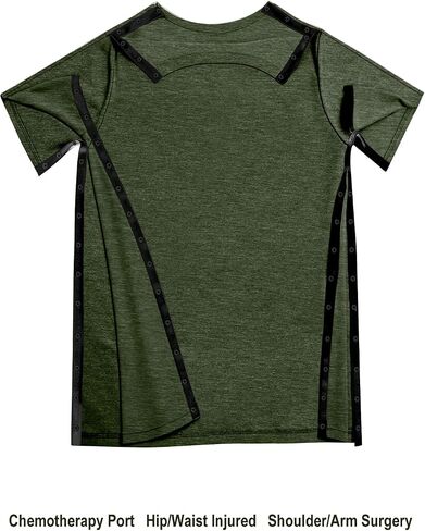 Post Shoulder Surgery Shirts for Men Women Unisex After Rotator Cuff Surgery Shirt Snap Access Recovery Hospital Shirt in Kuwait
