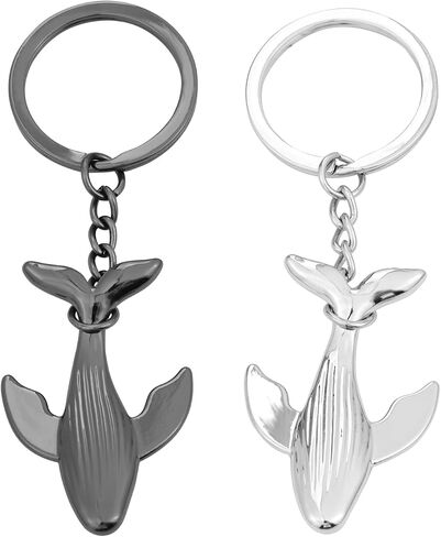 Cute 3D Metal Whale Keychain for Car Keys Bag Accessory in Saudi Arabia