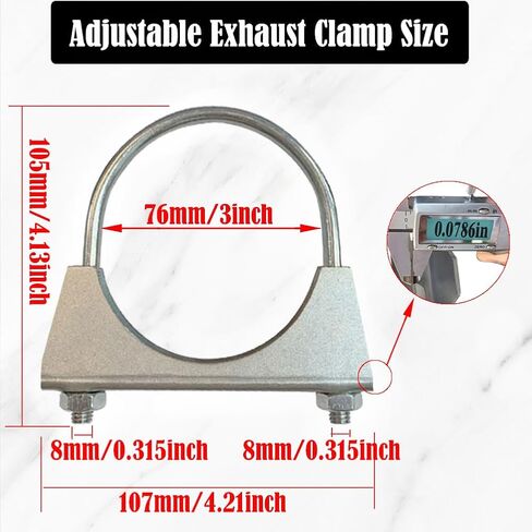 2pcs 2 بوصة الثقيلة 304 من الفولاذ المقاوم للصدأ u bolt clamp for 2 "OD العادم أنبوب ذيل قطر - مقاومة التآكل مقاوم أنابيب شماعات المشبك clamps الأنابيب البحرية. in Kuwait
