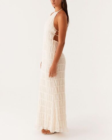 Argeousgor Women Halter Neck Backless Summer Dresses 2025 Sleeveless Tiered Ruffle A-Line Flowy Cocktail Party Maxi Dress in Kuwait