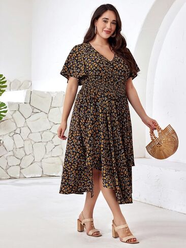 Plus Size Summer Dresses for Women 2025 Floral Maxi Dress Flowy Vacation Dress for Beach Wedding, Church, Garden Party in Saudi Arabia