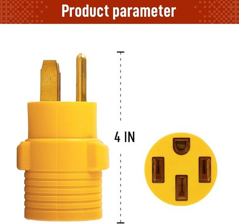 NEMA 6-50P to 14-50R EV Tesla Charger Adapter, 240V 50A 3-Prong to 4-Prong Connector for Tesla Model 3 S X Y, Welder Welding Dryer EV Charger Power Cord Adapter Adaptor Connector in Kuwait