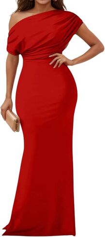 Formal Dresses for Women Elegant Off Shoulder Evening Party Gowns Sexy Bodycon Ruched Prom Wedding Guest Dress in Saudi Arabia