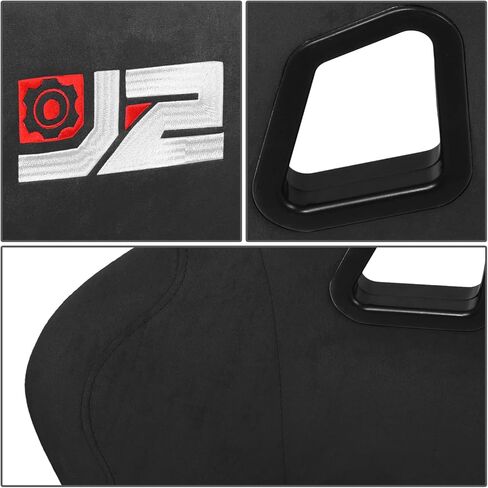 J2 Engineering J2-RS-004-PP Pair of Large Sized Purple Suede Style Fabric Injection-Molded Foam Universal Racing Seat With Adjustable Glides Side Mount Adapters 35" H X 23" W X 23'' D in Kuwait