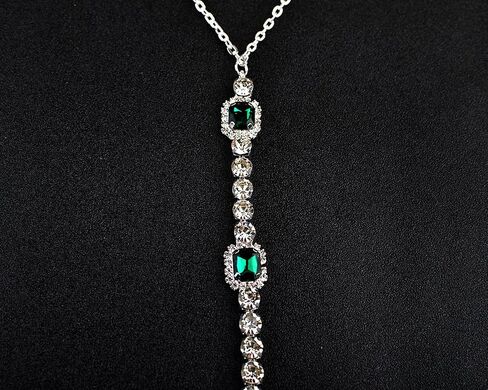 Body Chain Green Gemstone Chest Chain Sexy Fashion Water Diamond Premium Body Chain for Women in Saudi Arabia