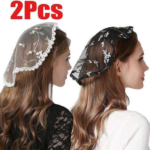 Leimandy Chapel Cap Head Terbroidery Covering Christian Veil Chapel Veil V49 in Kuwait