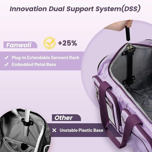 Fanwoli 28" Dance Bag with Garment Rack | Ultra-Light Collection| More Lightweight & Wear-Resistant| Ideal Competition Duffle Bag for Dancers Livestreamer Athletes in Saudi Arabia