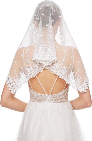 JWICOS Mass Veil Triangle Mantilla Cathedral Head Covering Chapel Veil Latin Mass Head Covering Scarf for Wedding Brides in Saudi Arabia