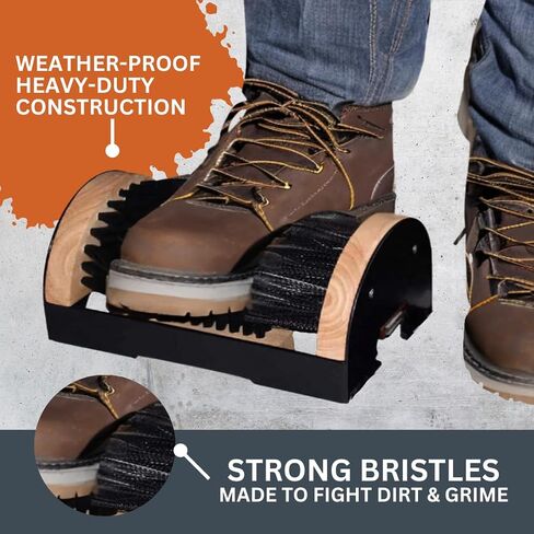 Toughty Boot Scrubber - All Weather Industrial Shoe, Boot, Sneaker Cleaner & Scraper Brush - Footwear Cleaner - Mountable - Dirt Remover - Indoor/Outdoor Sneaker Buffer in Saudi Arabia