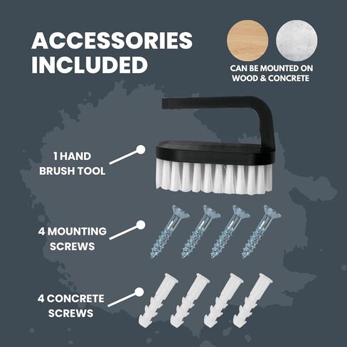 Toughty Boot Scrubber - All Weather Industrial Shoe, Boot, Sneaker Cleaner & Scraper Brush - Footwear Cleaner - Mountable - Dirt Remover - Indoor/Outdoor Sneaker Buffer in Saudi Arabia