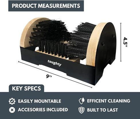 Toughty Boot Scrubber - All Weather Industrial Shoe, Boot, Sneaker Cleaner & Scraper Brush - Footwear Cleaner - Mountable - Dirt Remover - Indoor/Outdoor Sneaker Buffer in Saudi Arabia