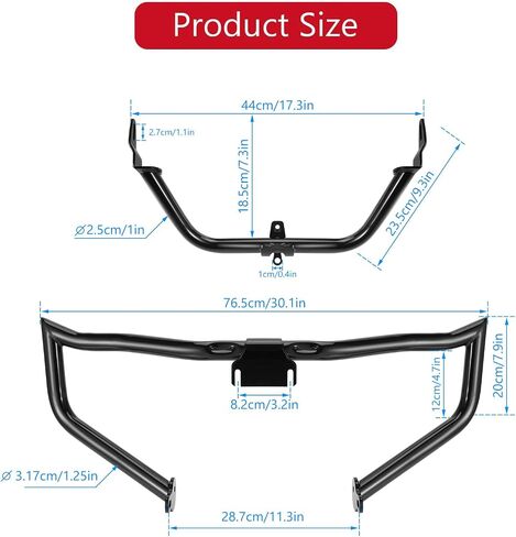 Motorcycle Chopped Engine Guard Protector Crash Bar for Harley Davidson Touring Road Glide FLTRX FLTRXS FLTRXST FLTRXSE with Fairing Support Brackets Highway Bar 2015-2023, Black in Saudi Arabia