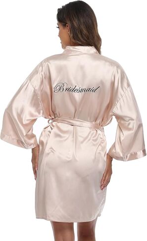 5 Pcs Bridesmaid Kimono Robe sets Bride Silky Wedding Day Bathrobe Embroidered Getting Ready in Saudi Arabia