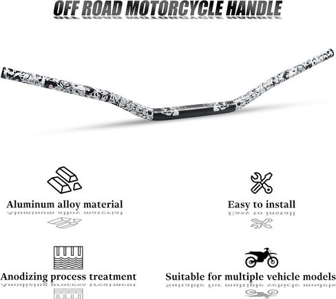 Universal 28mm 1/1/8" Handle Bar For CRF KLX KX LTR TRX SX SXF EXC XCW Motocross Pit Dirt Bike Scooter ATV Quad Bike Grizzly Hawk 250 Bicycles (Black) in Saudi Arabia