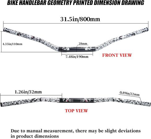 Universal 28mm 1/1/8" Handle Bar For CRF KLX KX LTR TRX SX SXF EXC XCW Motocross Pit Dirt Bike Scooter ATV Quad Bike Grizzly Hawk 250 Bicycles (Black) in Saudi Arabia