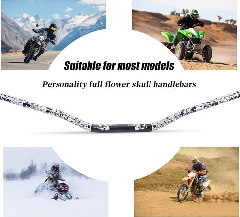 Universal 28mm 1/1/8" Handle Bar For CRF KLX KX LTR TRX SX SXF EXC XCW Motocross Pit Dirt Bike Scooter ATV Quad Bike Grizzly Hawk 250 Bicycles (Black) in Saudi Arabia