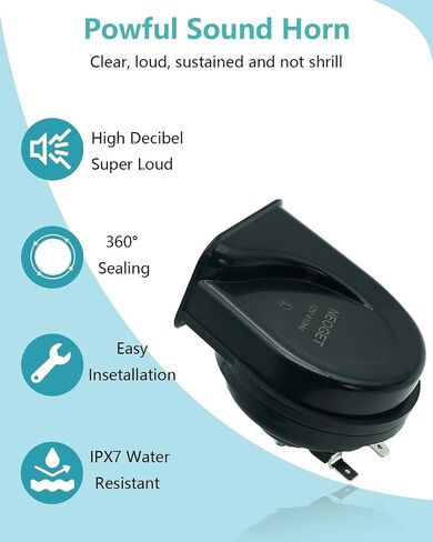 Car Horn 12V Loud Electric High Low 2 Tone Replacement Waterproof for Any 12 Volt Vehicle Car Auto Motorcycle Universal Horn Kit in Kuwait