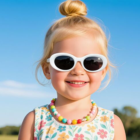 2Pack Kids Sunglasse for Girls Boys Oval Small Frame Toddler Shades UV 400 Age 3-8 in Kuwait