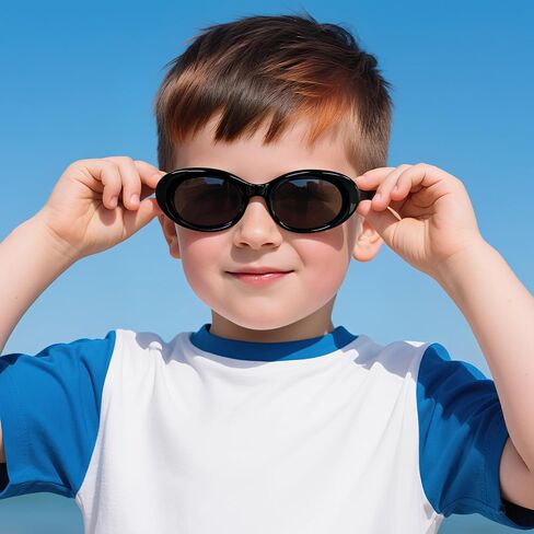 2Pack Kids Sunglasse for Girls Boys Oval Small Frame Toddler Shades UV 400 Age 3-8 in Kuwait