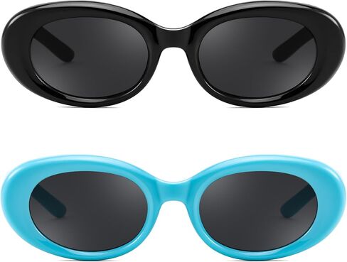 2Pack Kids Sunglasse for Girls Boys Oval Small Frame Toddler Shades UV 400 Age 3-8 in Kuwait
