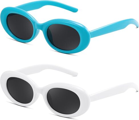 2Pack Kids Sunglasse for Girls Boys Oval Small Frame Toddler Shades UV 400 Age 3-8 in Kuwait