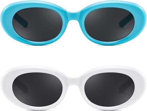 2Pack Kids Sunglasse for Girls Boys Oval Small Frame Toddler Shades UV 400 Age 3-8 in Kuwait