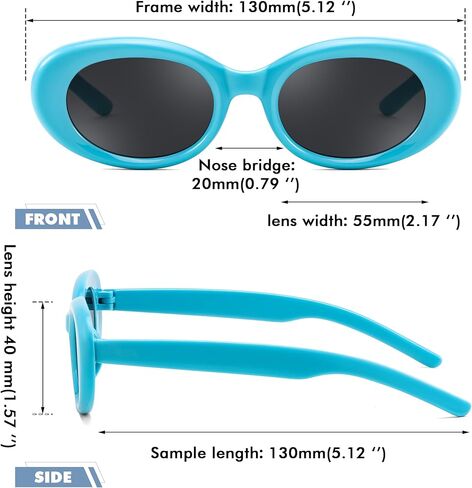 2Pack Kids Sunglasse for Girls Boys Oval Small Frame Toddler Shades UV 400 Age 3-8 in Kuwait