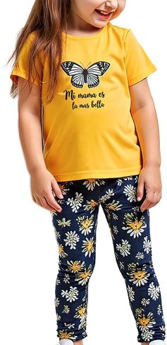 Girls Vibrant Tie-Dye Leggings Toddler and tee set summer 2 piece outfit 3-9 Years (140,P8392) in Saudi Arabia