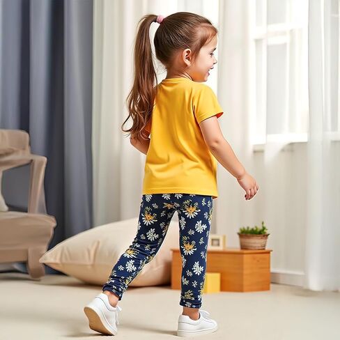 Girls Vibrant Tie-Dye Leggings Toddler and tee set summer 2 piece outfit 3-9 Years (140,P8392) in Saudi Arabia