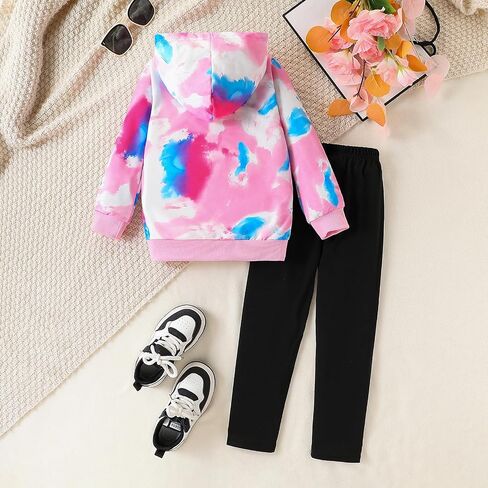 Kid Girls Clothes - Girls Outfits Tie Dye Tops and Leggings Pants 2 Piece Spring Clothes Set in Saudi Arabia