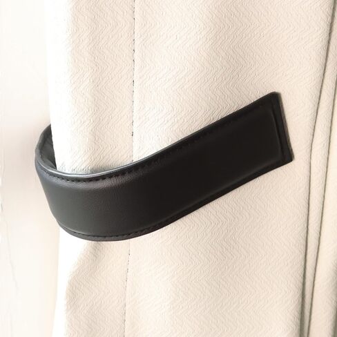 OCIOLI 2 Pack Wall Mounted U-Shaped Curtain Tiebacks & Holdbacks, Curtain Pull Backs Waterproof PU Leather Rustic Drapery Hooks for Indoor/Outdoor Drapes (2, White) in Saudi Arabia