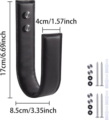 OCIOLI 2 Pack Wall Mounted U-Shaped Curtain Tiebacks & Holdbacks, Curtain Pull Backs Waterproof PU Leather Rustic Drapery Hooks for Indoor/Outdoor Drapes (2, White) in Saudi Arabia