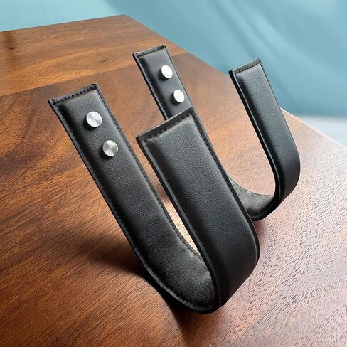 OCIOLI 2 Pack Wall Mounted U-Shaped Curtain Tiebacks & Holdbacks, Curtain Pull Backs Waterproof PU Leather Rustic Drapery Hooks for Indoor/Outdoor Drapes (2, White) in Saudi Arabia