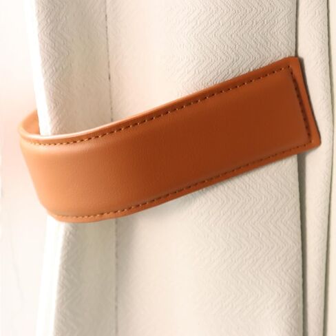 OCIOLI 2 Pack Wall Mounted U-Shaped Curtain Tiebacks & Holdbacks, Curtain Pull Backs Waterproof PU Leather Rustic Drapery Hooks for Indoor/Outdoor Drapes (2, White) in Saudi Arabia