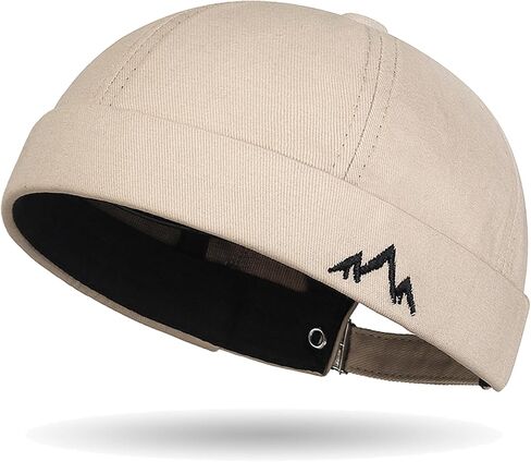 Brimless Hats for Men Womens Skullcap Rolled Cuff Brimless Hat with Adjustable Washed Cotton Rolled Cuff Harbour Hat in Saudi Arabia