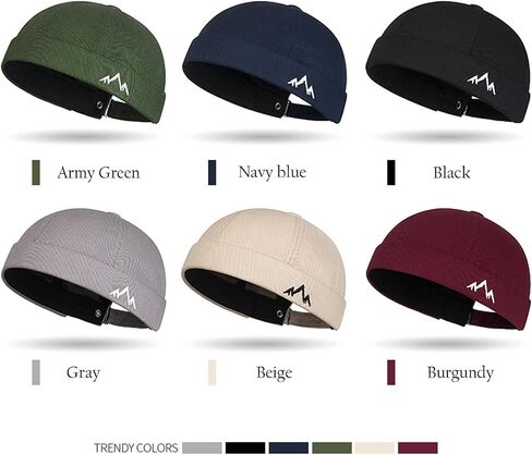 Brimless Hats for Men Womens Skullcap Rolled Cuff Brimless Hat with Adjustable Washed Cotton Rolled Cuff Harbour Hat in Saudi Arabia