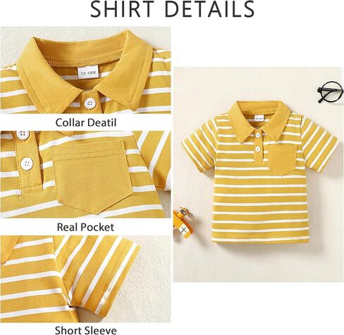 Toddler Boy Clothes 2T 3T 4T 5T Summer Boys Outfits Short Sleeve Polo Shirt + Denim Jean Set in Saudi Arabia