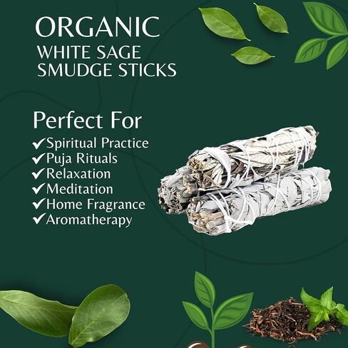 White Sage Mix Smudge Sticks 3 Pack for Cleansing, Meditation, Yoga, and Smudging | Cedar, Rosemary, Eucalyptus, & Juniper (White & Rosemary) in Saudi Arabia
