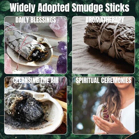 White Sage Mix Smudge Sticks 3 Pack for Cleansing, Meditation, Yoga, and Smudging | Cedar, Rosemary, Eucalyptus, & Juniper (White & Rosemary) in Saudi Arabia