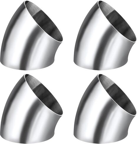 2.5 Inch 45 Degree SS304 Stainless Steel Bend Tube Exhaust Elbow Pipe for Car Customized Modified Exhaust System-4pcs in Saudi Arabia