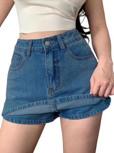 SperLucky Jeans for Women High Waisted Stretchy Short Jeans Denim Three Quarter Pants in Kuwait